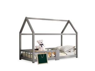 Lit cabane 90x200 cm <strong></strong>  <strong>evarich</strong> coloris gris
