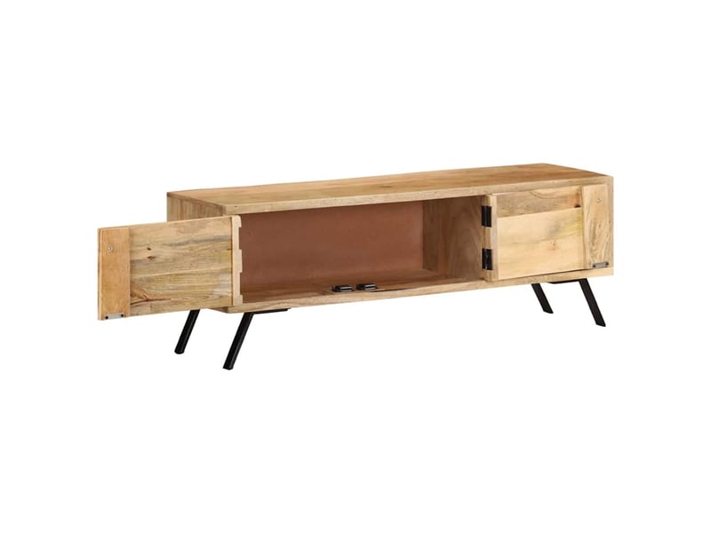  Meuble tv - banc tv - meuble de rangement 110x30x40 cm bois massif de manguier  - Conforama D