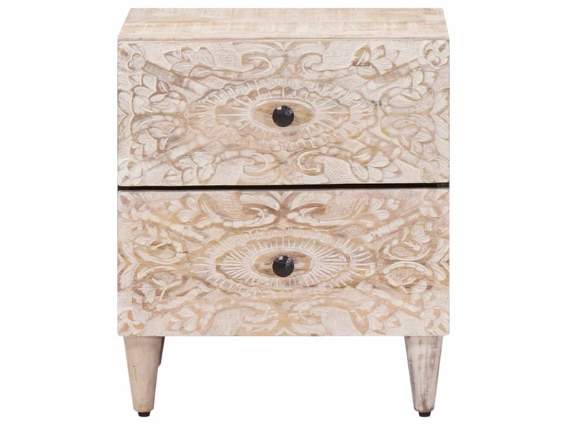  Table de chevet avec tiroir 2 pièces blanc 40 x 33,5 x 46 cm  - Conforama C