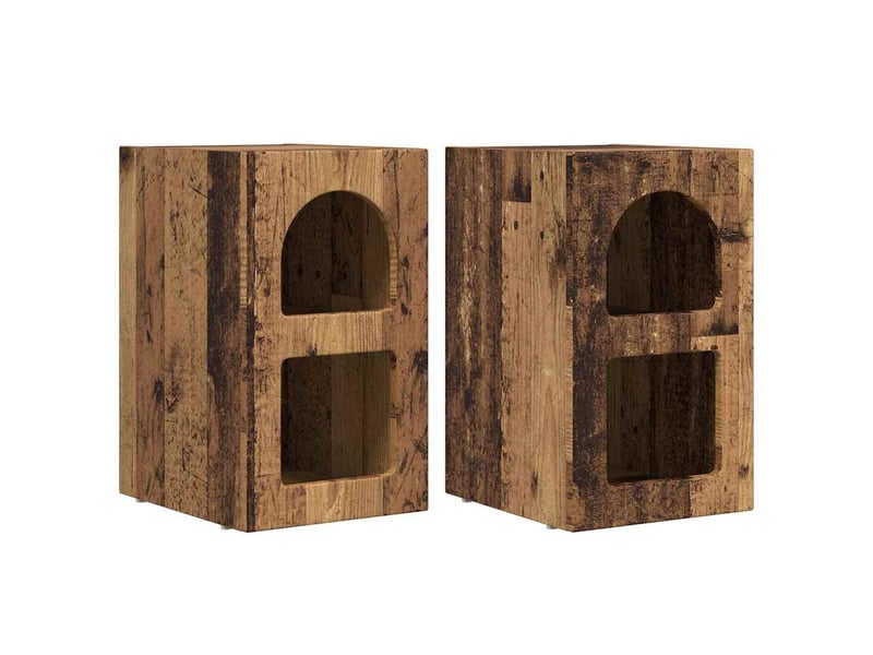  Table de chevet - cabinet de chevet - table de nuit elst 2 pièces bois ancien 29,5 x 33,5 x 50 cm  - Conforama A