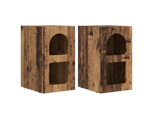 Table de chevet - cabinet de chevet - table de nuit elst 2 pièces bois ancien 29,5 x 33,5 x 50 cm