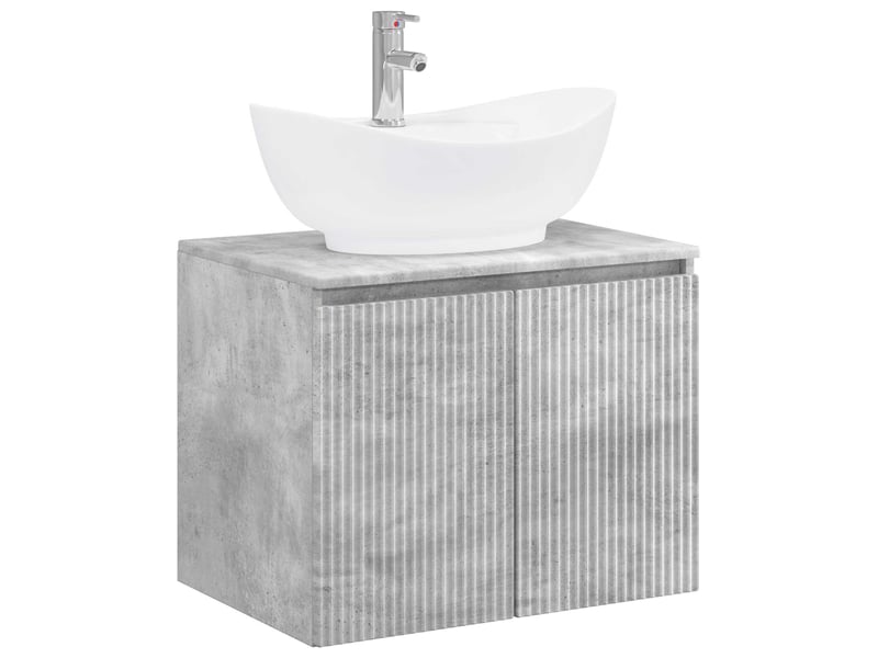 Ensemble de mobilier de salle de bain gris béton cf64684 - Conforama A