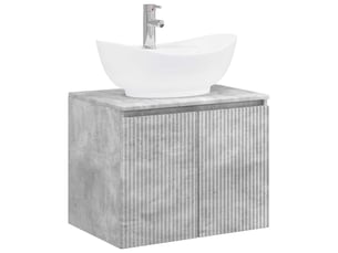 Ensemble de mobilier de salle de bain gris béton cf64684