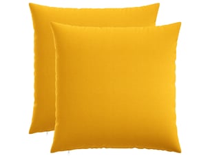 Lot de 2 coussins avec oreiller, coussins décoratifs heerlen jaune clair tissu cf50255