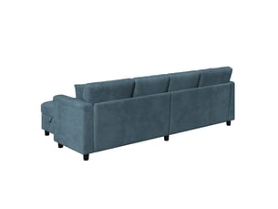 Canapé modulable 261x134x82 cm – bleu – convertible en angle ou en u avec 2 sièges de rangement, 4 places