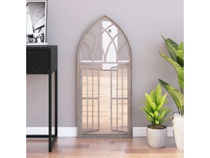 Miroir rectangulaire à fixer coloris beige <strong></strong>  <strong></strong> - 100 cm x 45 cm