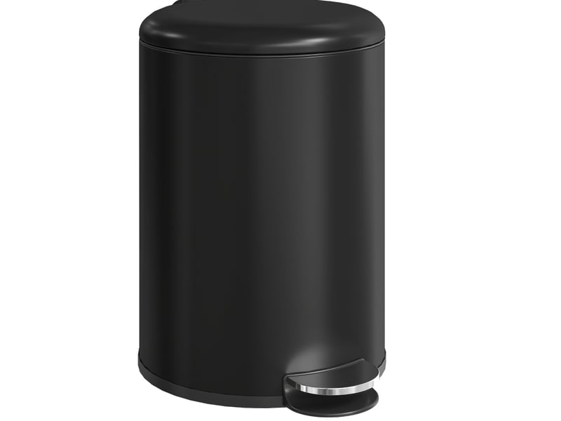  Poubelle cuisine 20 l à pédale noire, fermeture silencieuse  - Conforama A