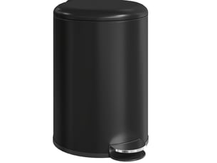 Poubelle cuisine 20 l à pédale noire, fermeture silencieuse