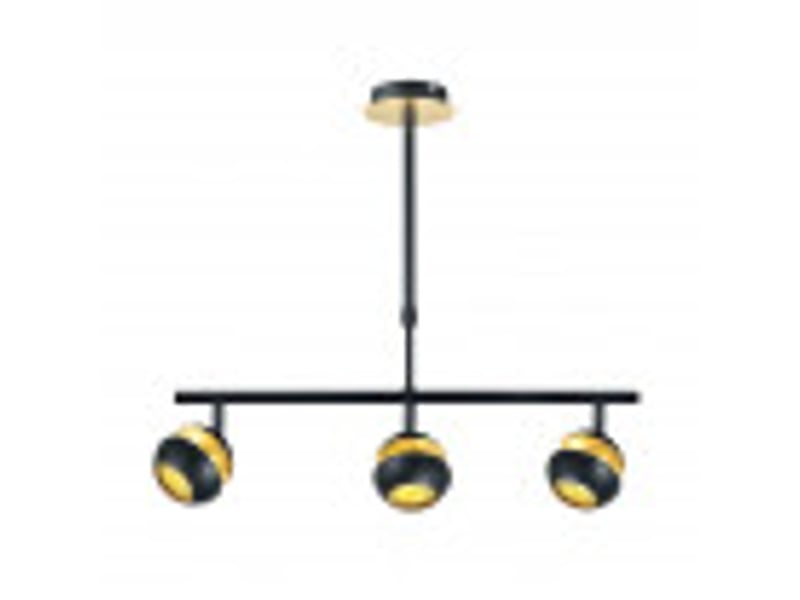  Fabrilamp beethoven, suspension, moderne, 3 x gu10, noirdoré, 44-68 x 56.5 x 12 cm 142053009 - Conforama D