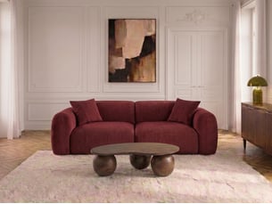 Canapé droit fixe <strong>BOBOCHIC</strong> <strong>SIENA</strong> 3 places Tissu rouge