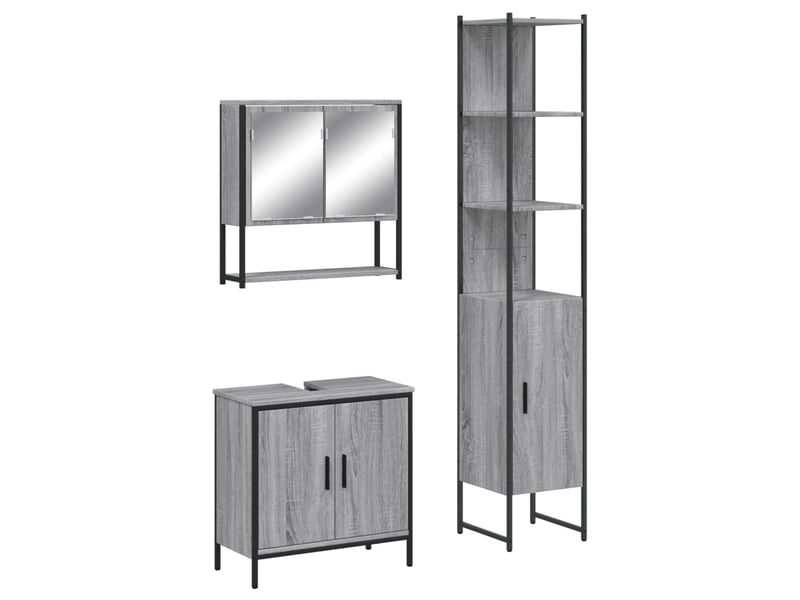Ensemble de meubles de salle de bain 3 pcs sonoma gris cf63820 - Conforama A