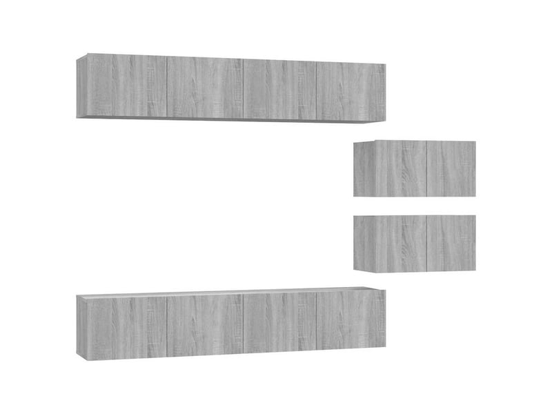  Ensemble de meubles tv 6 pcs sonoma gris bois d'ingénierie shl51819  - Conforama A