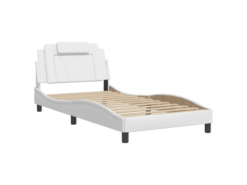 Lit simple- lit adulte - cadre de lit viana avec led sans matelas blanc 100x200 cm - Conforama B