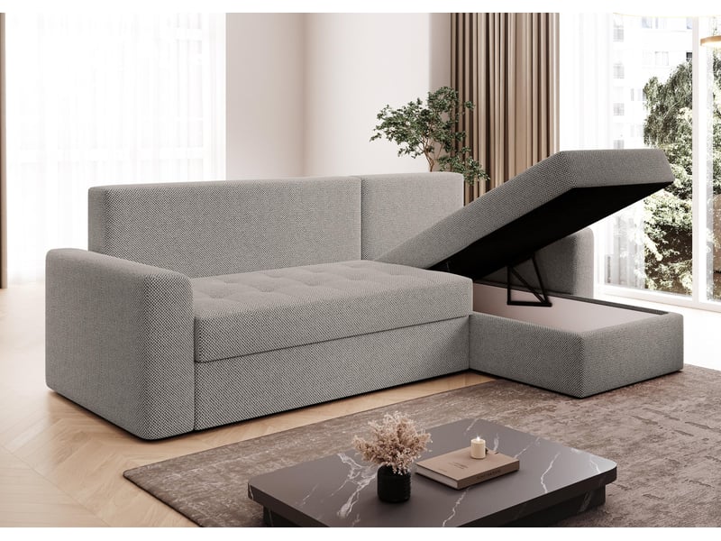  Canapé d’angle karaman 238 cm beige convertible avec coffre Karaman - Conforama C
