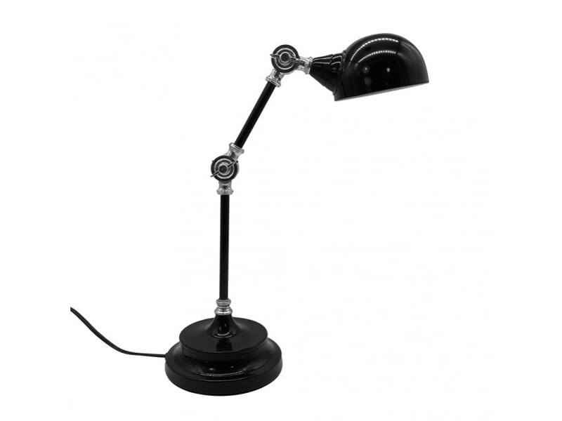  Lampe de bureau fabrilamp adal 1 x e14 noir chrome 48 x 15 x 32 cm articulée 161071009 - Conforama A