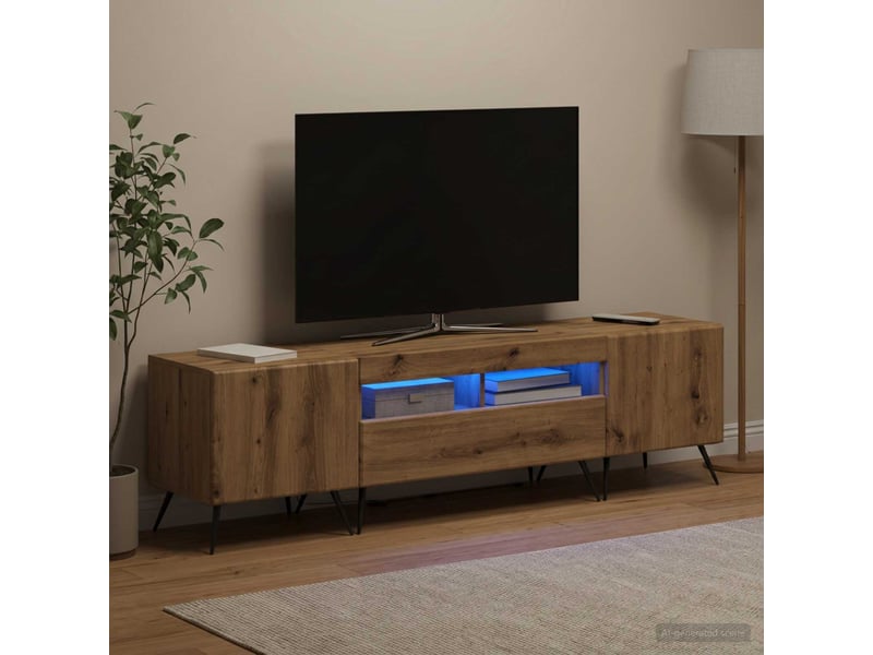  Meuble tv - banc tv - meuble de rangement led breda 3 pcs chêne artisanal bois d'ingénierie  - Conforama C