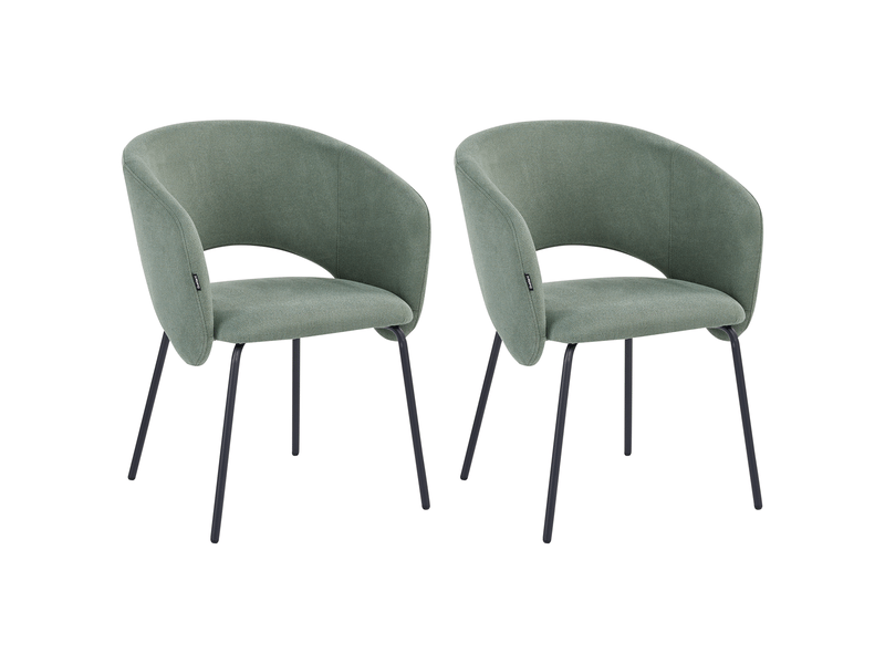 Lot de 2 chaises de salle à manger blakely tissu vert clair  - Conforama A