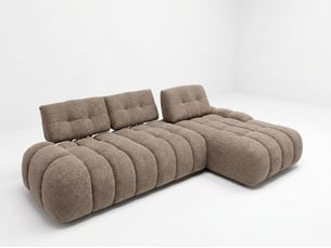 Canapé d'angle droit fixe <strong>BOBOCHIC</strong> <strong>APOLLON</strong> 3 places Tissu Taupe