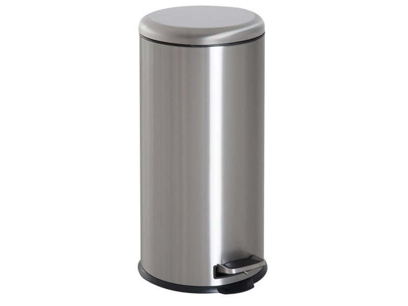  Poubelle à pédale 30 l en acier inoxydable argenté, couvercle à fermeture lente et seau amovible  - Conforama A