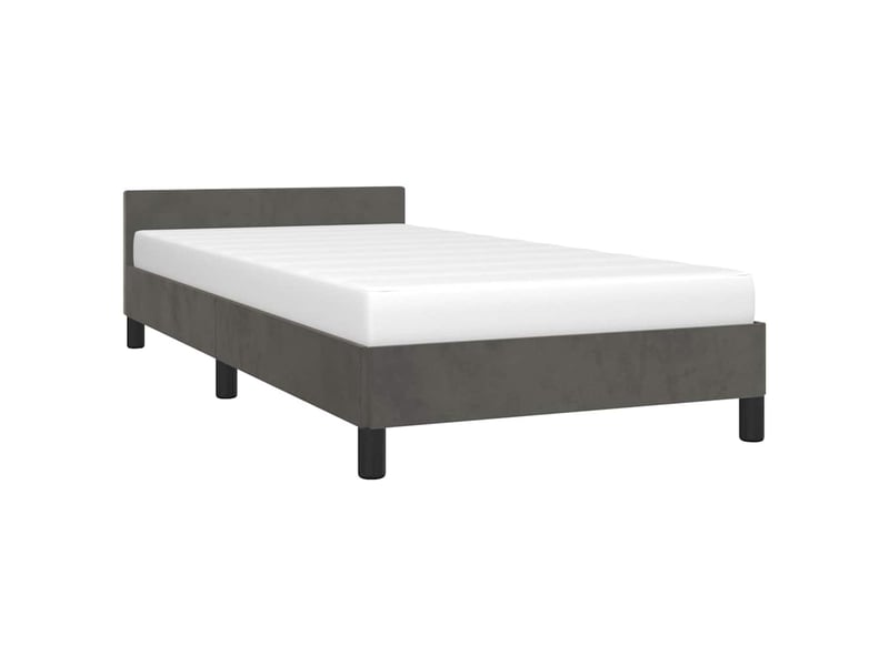  Lit simple- lit adulte -  cadre de lit sans matelas gris foncé 100x200 cm velours  - Conforama B