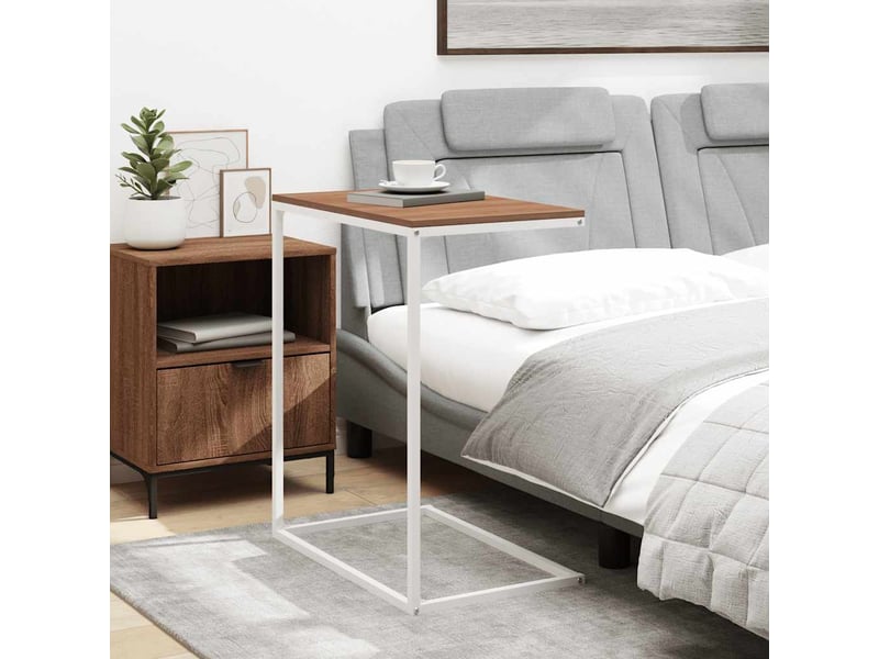  Table d'appoint | bout de canapé table basse blanc 55x35x66 cm bois d'ingénierie shl758  - Conforama C