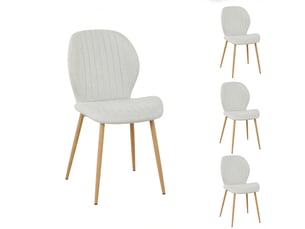 Lot de 4 chaises en tissu LOLA coloris beige