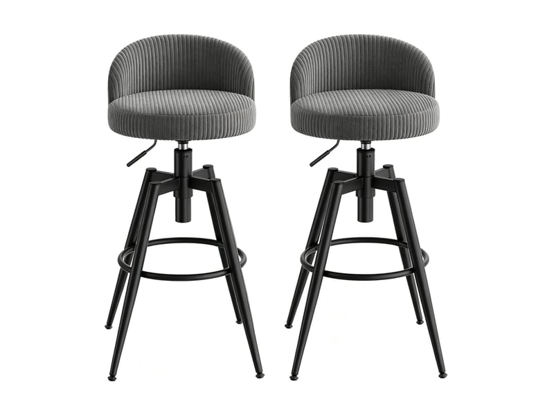 Tabourets de bar pivotants et réglables gris lot de 2 homvra