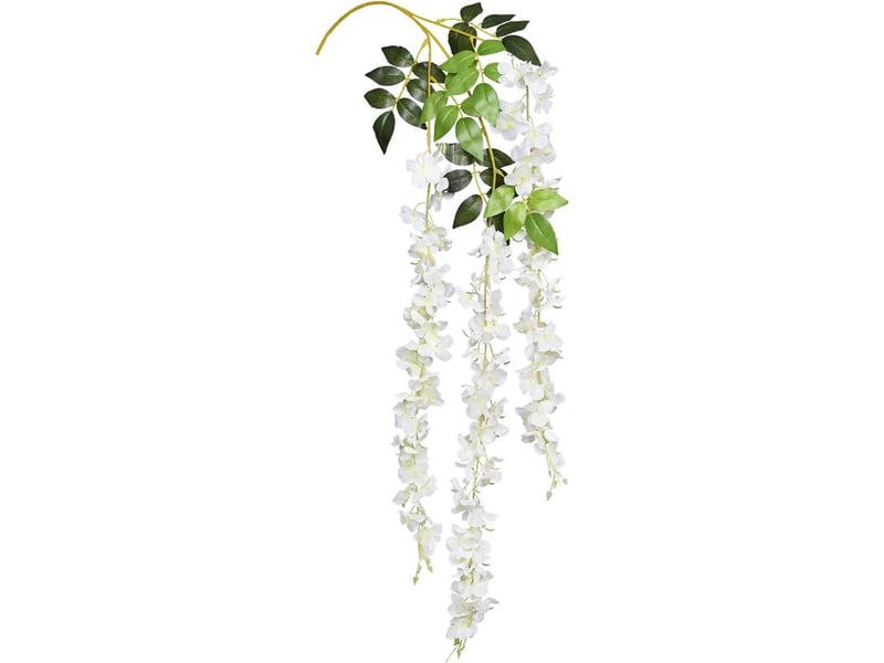  Guirlande de fleurs artificielles en rotin, 12 pièces, 110 cm, pour décoration de fête, mariage, maison, blanc  - Conforama E