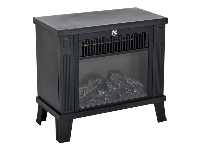  Poêle électrique 34x17x31 cm 6001200 w effet flamme métal noir  - Conforama A