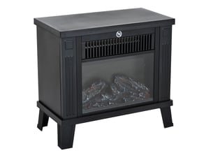 Poêle électrique 34x17x31 cm 6001200 w effet flamme métal noir