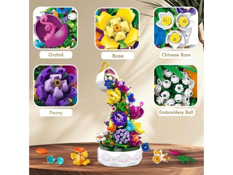  Boîte à musique led 571 pièces bouquet floral botanique 151498_AAAHR37645_6_DROPFR - Conforama B