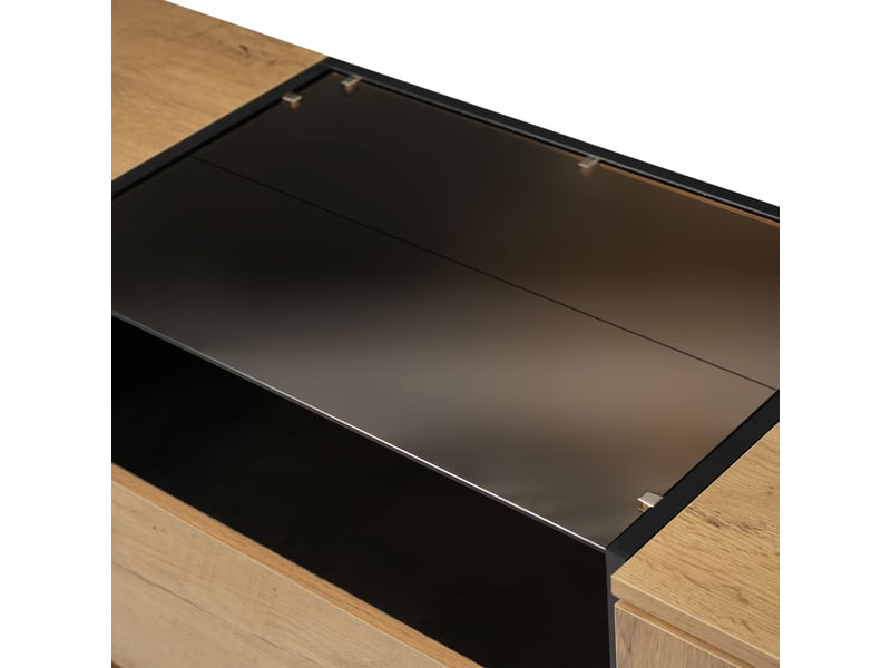  Buffet effet chêne avec deux tiroirs, deux placards et niche ouverte, 140 cm  - Conforama W