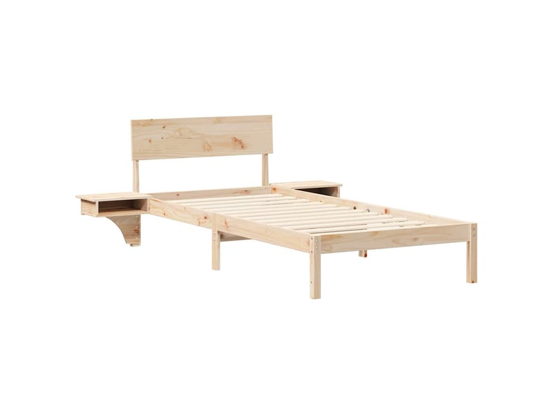  Lit simple- lit adulte -  cadre de lit avec tête de lit marron 80 x 200 cm pin massif  - Conforama C