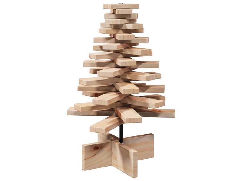  Arbre de noël, sapin de noël en bois pour décoration 60 cm bois massif de pin shl7362  - Conforama E