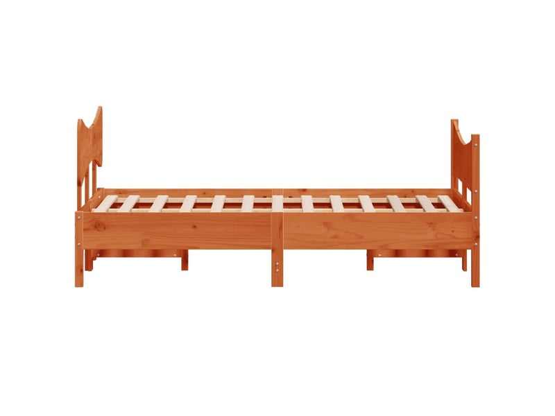  Lit double- lit adulte -  cadre de lit sans matelas  marron 135x190cm bois pin massif  - Conforama D