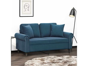 Lot de 2 coussins décoratifs bleu 40x40 cm velours cf60857