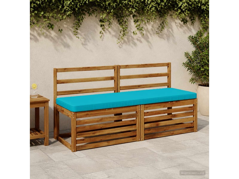 Lot de 2 coussins de banc, coussins d'assise vught 100 % polyester turquoise cf58171 - Conforama B