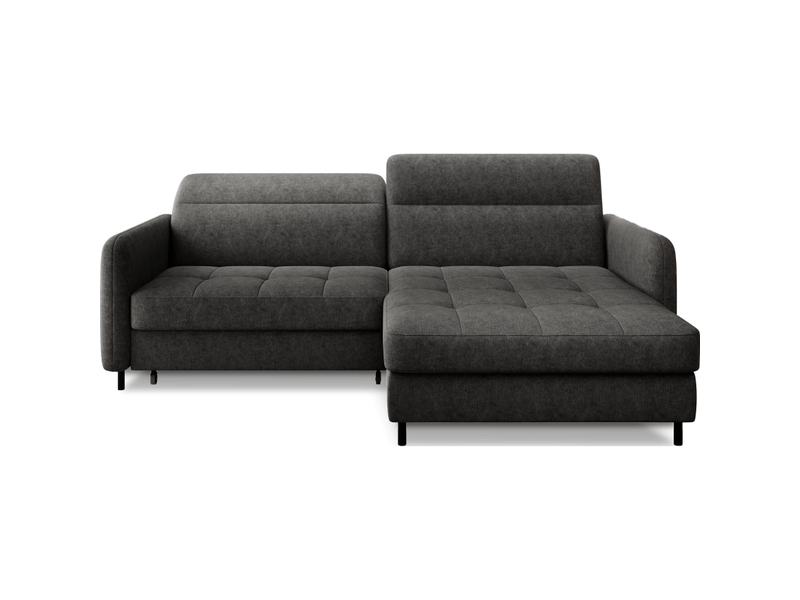Canapé d'angle collection goumsi coloris gris foncé chiné - Conforama A