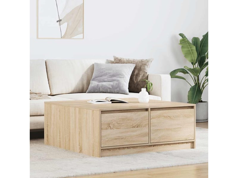 Table basse - table de salon - table à thé avec tiroirs chêne sonoma 100x100x40 cm - Conforama B
