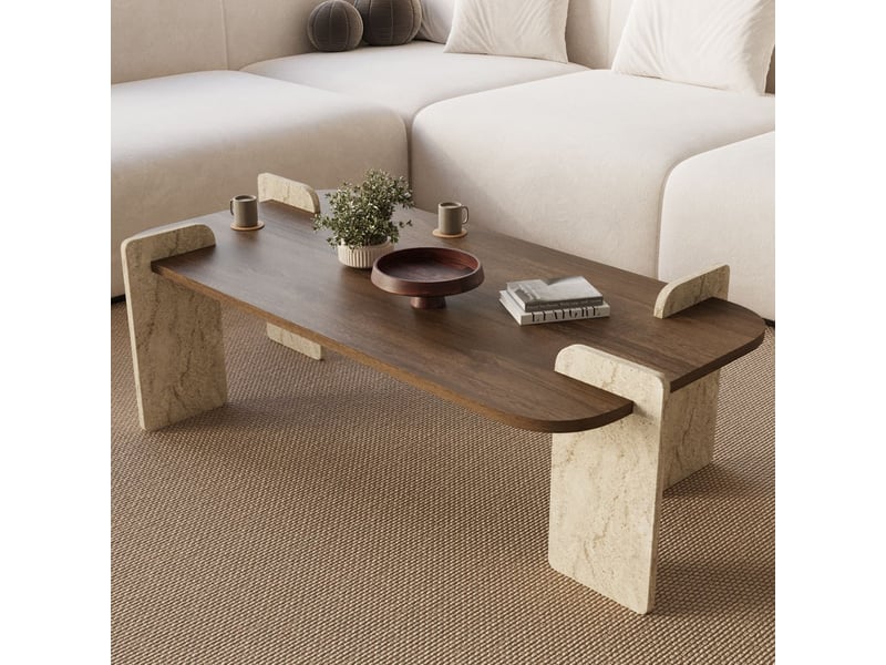  Tavolino da salotto rettangolare design moderno leapiri - noyer  - Conforama E