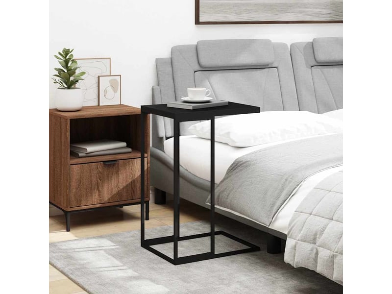  Table d'appoint | bout de canapé table basse noir 40x30x59 cm bois d'ingénierie  - Conforama C