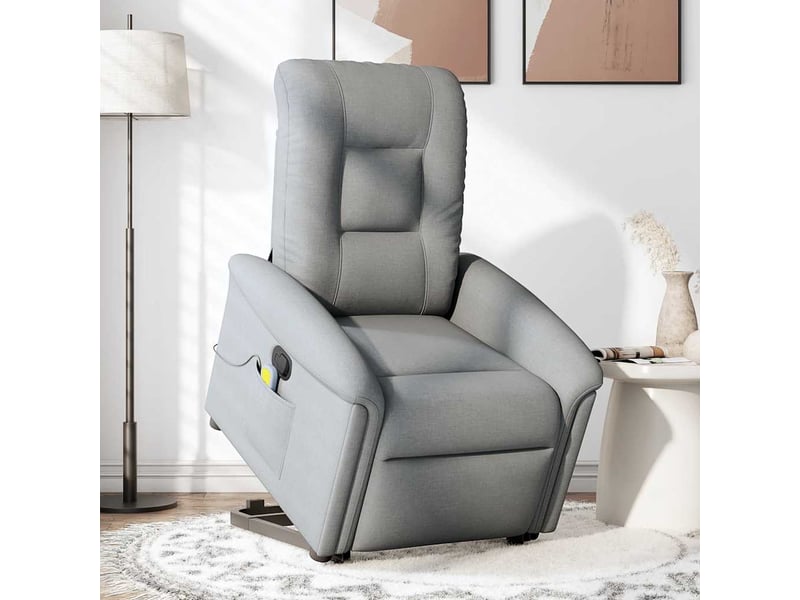  Fauteuil de massage inclinable, fauteuil relax gris clair tissu shl29302  - Conforama C