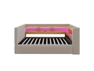 Lit coffre 90x190 cm <strong></strong>  <strong></strong> coloris gris