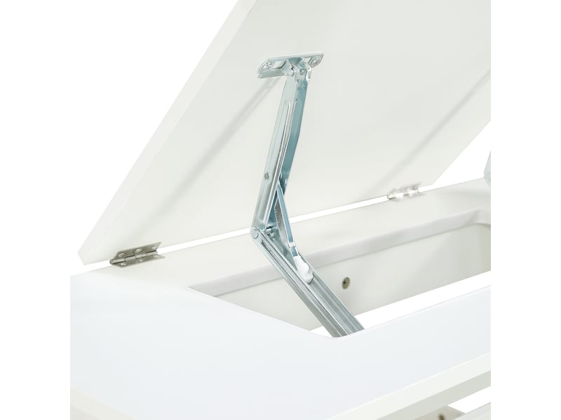 Lit enfant 90x200 blanc avec rangements, étagère tête de lit et tiroir flexible amovible - Conforama W