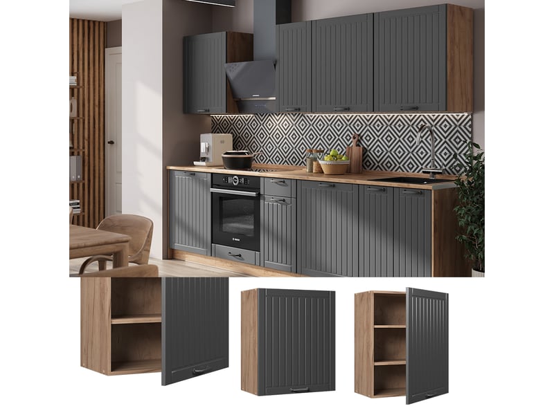  Vicco elément haut de cuisine, gris foncé, 60cm  - Conforama C