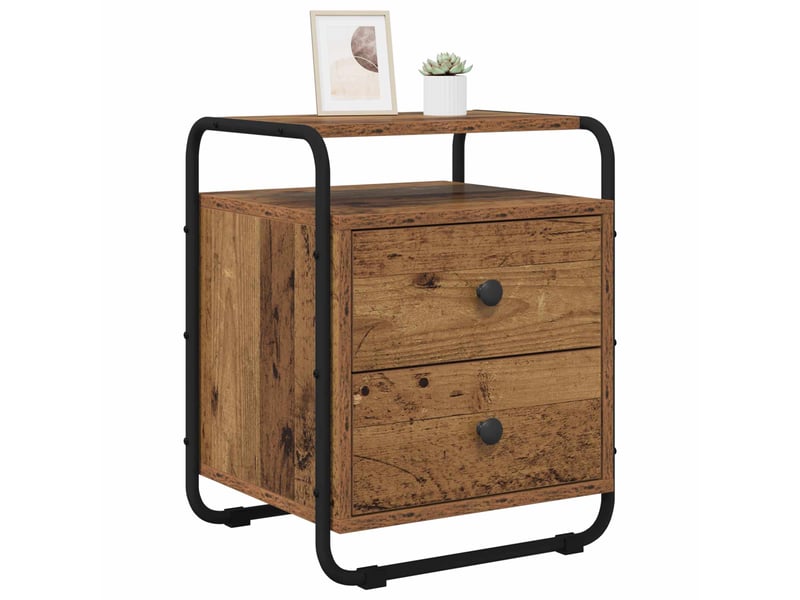 Table de chevet - cabinet de chevet - table de nuit bois ancien bois d'ingénierie - Conforama A