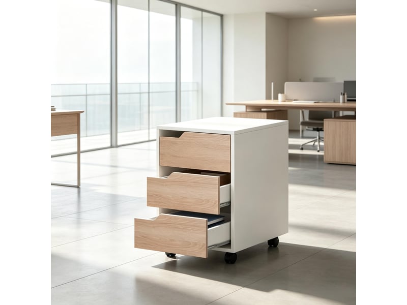  Rangement de bureau - velours - blanc - avec tiroirs 40x50x57.5cm - Conforama B