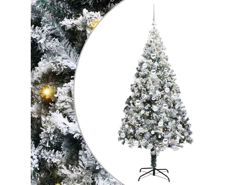  Sapin de noël, arbre de noël artificiel blanc 180 cm pvc, acier et plastique cf61274  - Conforama A