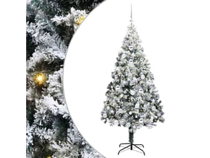 Sapin de noël, arbre de noël artificiel blanc 180 cm pvc, acier et plastique cf61274