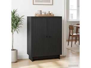 Buffet - bahut - meuble de rangement noir 66 x 34,5 x 90 cm bois d'ingénierie